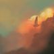 Illustration for article titled An airship emerges from the reddish clouds of dawn
